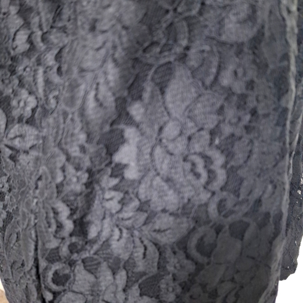 Cable & Gauge Black Romantic Goth Witchy Floral High Neck Lace Blouse Size M/L - Picture 15 of 16